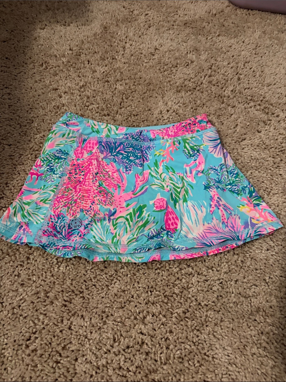 Lilly Pulitzer Teal & Hot Pink Tropical Circle Skirt